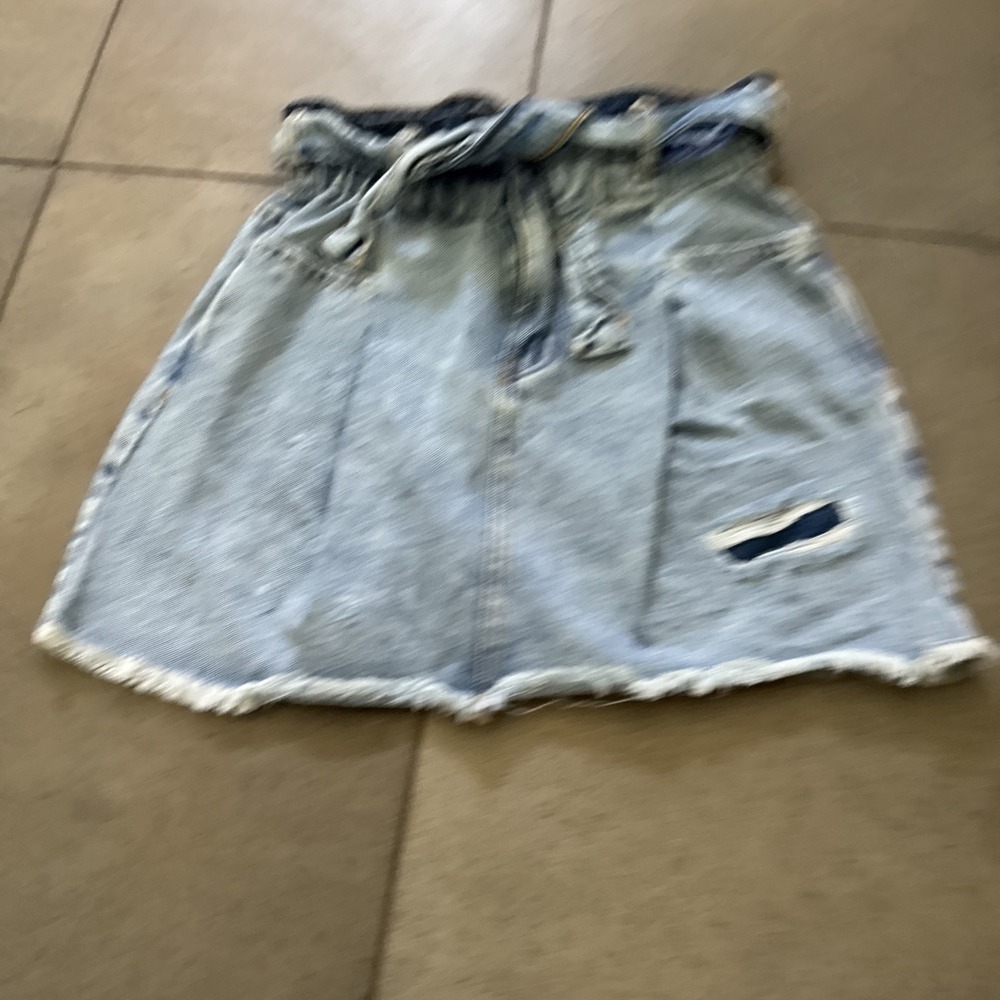Zara Girls 11/12 bundle Lot Denim Skirt Ribbed Leggings Pants Brown Blue Modern - Picture 2 of 9
